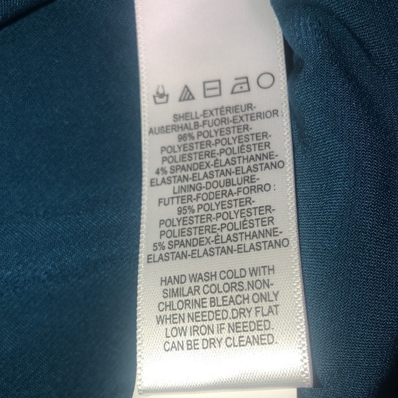 Dress‎ the Population Vanessa Plunging Halter Bodycon Midi Dress Peacock Blue S - Picture 11 of 12